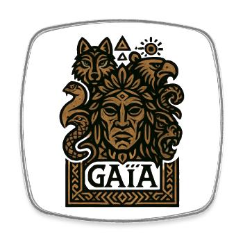 Gaïa - Mère Nature - Arbre de Vie - Magnet carré - blanc - Devant