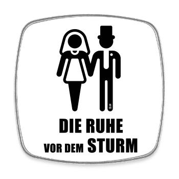 Die Ruhe Vor Dem Sturm (Hochzeit Brautpaar JGA B) - Viereckiger Kühlschrankmagnet - Weiß - Vorne