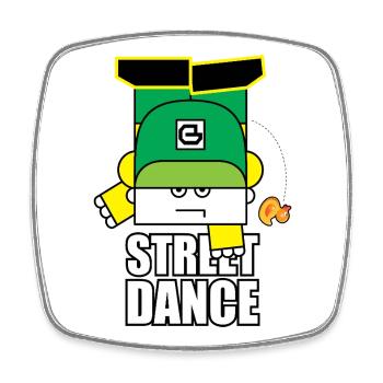 Green Street Dance Bot - Viereckiger Kühlschrankmagnet - Weiß - Vorne
