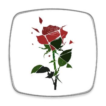 Fleur de Rose Brisée - Magnet carré - blanc - Devant