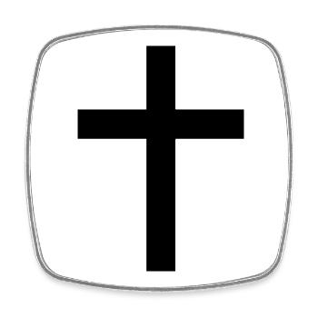 Jesus Kreuz Schwarz - Viereckiger Kühlschrankmagnet - Weiß - Vorne