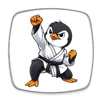 Penguin Martial Arts Karate Japan Traditional - Square fridge magnet - white - Front