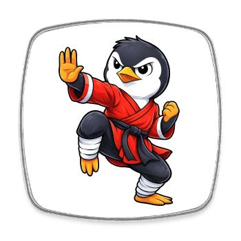 Penguin Martial Arts Kung Fu Chinese Tradition - Square fridge magnet - white - Front
