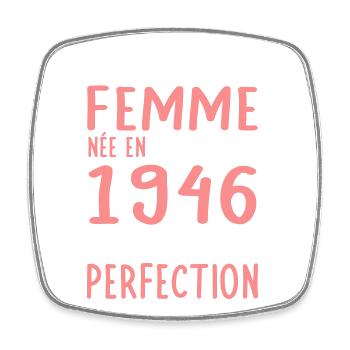 80th birthday - Born in April 1946 - Square fridge magnet - white - Front