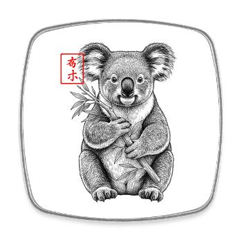 Koala Asian - Square fridge magnet - white - Front