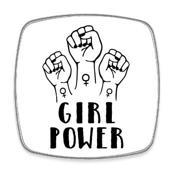 girl power - Square fridge magnet - white - Front