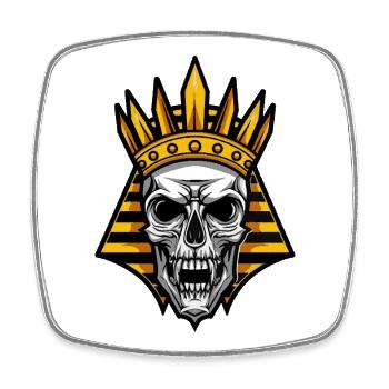 Pharaoh Skull - Square fridge magnet - white - Front