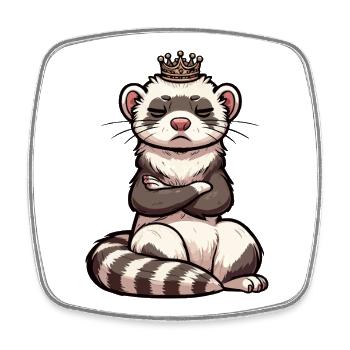 Furet Ferret Holder Furet Propriétaire - Magnet carré - blanc - Devant