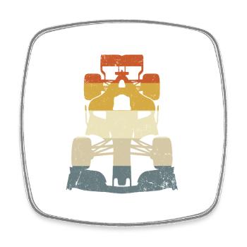 Retro Vintage Open-Wheel-Rennwagen-Motorsport - Viereckiger Kühlschrankmagnet - Weiß - Vorne