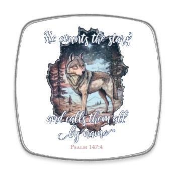 Wolf Christian - Square fridge magnet - white - Front