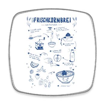 Fresh grain porridge according to Prof. Kollath - Square fridge magnet - white - Front