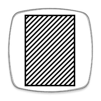 Black stripes in the frame - Square fridge magnet - white - Front