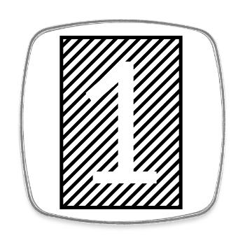 Number 1 - framed stripes - Square fridge magnet - white - Front