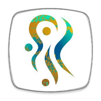 Yoga design_14 - Magnet carré - blanc - Devant