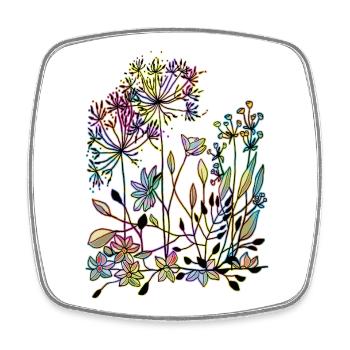 Fleur - Magnet carré - blanc - Devant