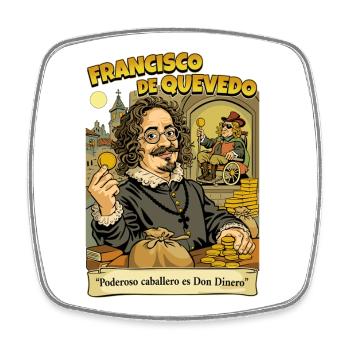 Francisco de Quevedo - Viereckiger Kühlschrankmagnet - Weiß - Vorne