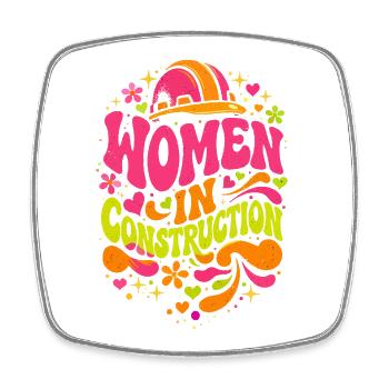 Pouvoir des femmes dans la construction - Magnet carré - blanc - Devant
