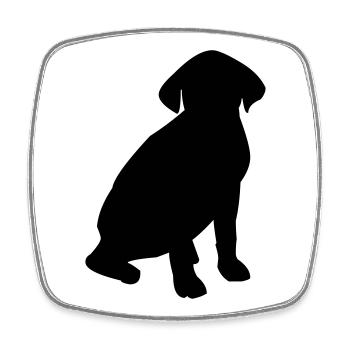 Dog Silhouette - Square fridge magnet - white - Front