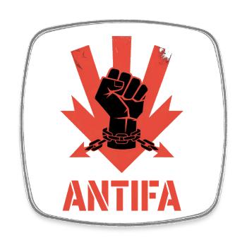 Antifa - Produits dérivés antifascistes - Magnet carré - blanc - Devant