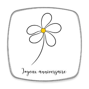 ANNIVERSARY. HAPPY BIRTHDAY. HAPPY BIRTHDAY. - Square fridge magnet - white - Front