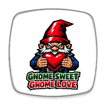 Böser Gnom, Dunkler Gnom, Goth-gnom, Lustiger Gnom - Viereckiger Kühlschrankmagnet - Weiß - Vorne