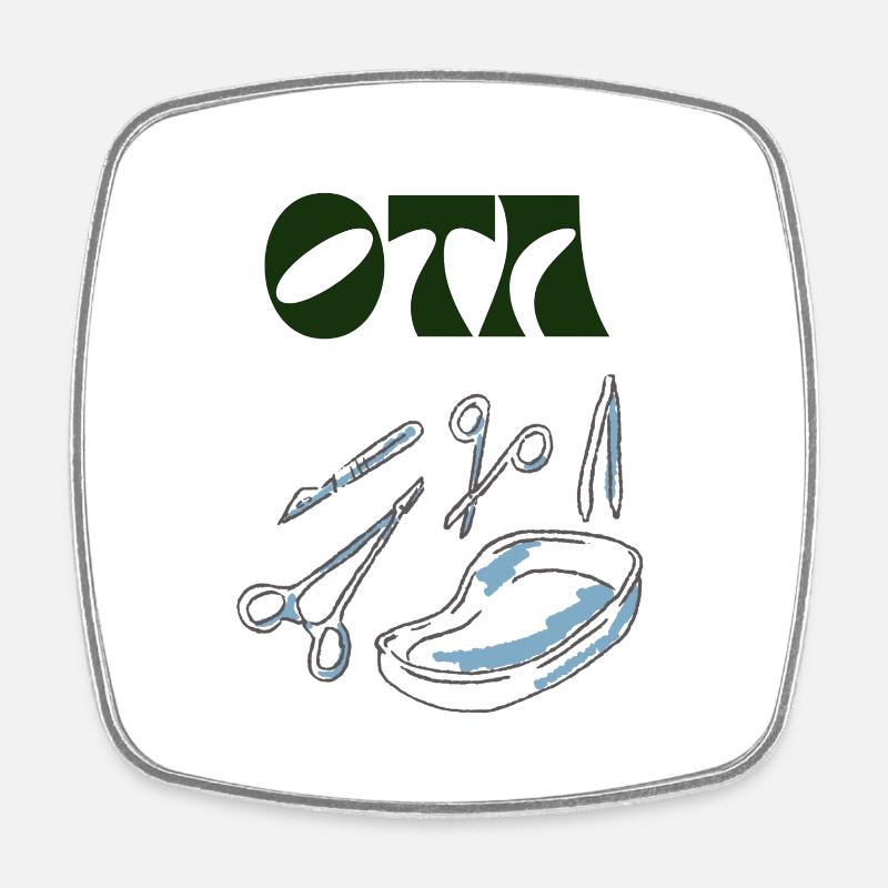 Surgical Assistance Logo - Square fridge magnet - white