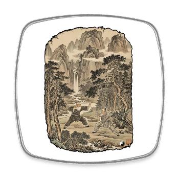 Kung Fu Tradition - Viereckiger Kühlschrankmagnet - Weiß - Vorne