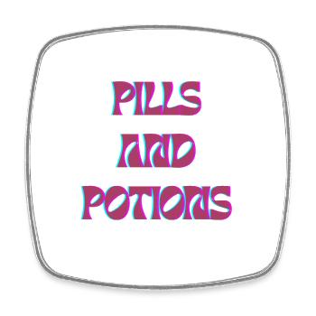 Pills and Potions Motif - Square fridge magnet - white - Front