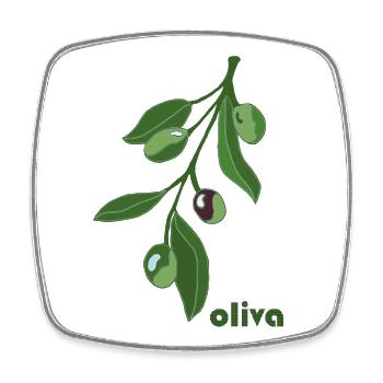 Vert graphique Rameau d’Olivier - Magnet carré - blanc - Devant