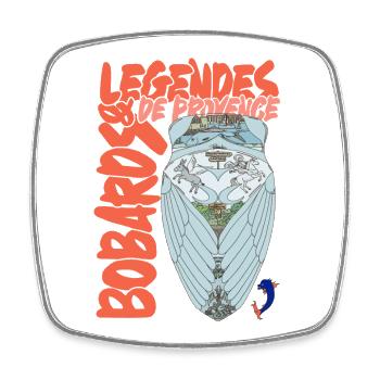 Legends of Provence Cicada - Square fridge magnet - white - Front