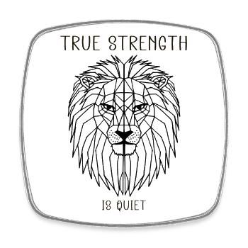 true strength is quiet - Square fridge magnet - white - Front