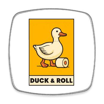Duck & Roll - Square fridge magnet - white - Front