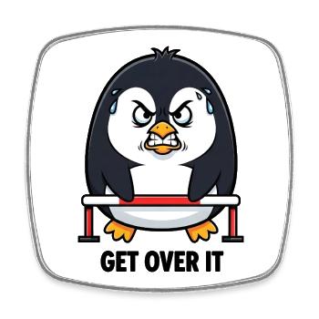 Athlète décalé de haies Penguin Drôle - Magnet carré - blanc - Devant