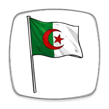 Drapeau algérien - Magnet carré - blanc - Devant