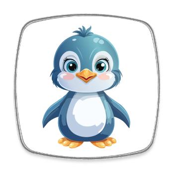 Moment de pingouin sucré - Magnet carré - blanc - Devant