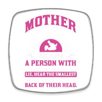 Mutter-Substantiv-Definition Lustiges Mutter-Power-Shirt - Viereckiger Kühlschrankmagnet - Weiß - Vorne