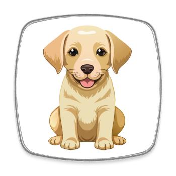 cute labrador retriever - Square fridge magnet - white - Front