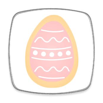 Biscuit Œuf de Pâques pastel - Magnet carré - blanc - Devant
