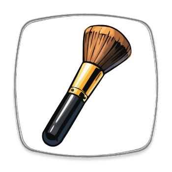Makeup Brush Illustration - Square fridge magnet - white - Front