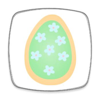 Motif d’œufs floraux pastel - Magnet carré - blanc - Devant