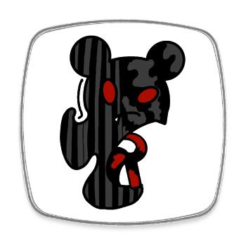 Glitch bear - Magnet carré - blanc - Devant