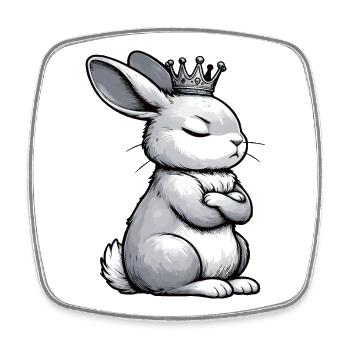 Kaninchen Hase Hasen langohr Klopfer Rammler - Viereckiger Kühlschrankmagnet - Weiß - Vorne