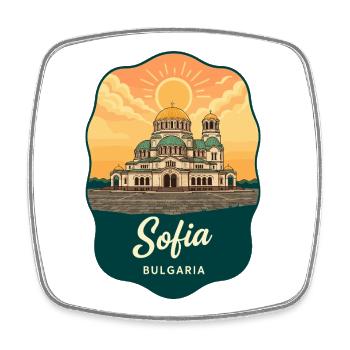 Sofia Alexander Nevsky Vintage Badge - Square fridge magnet - white - Front