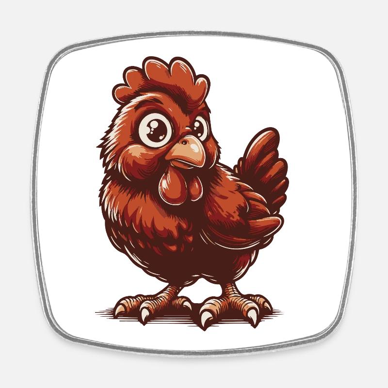 cute chick - Square fridge magnet - white
