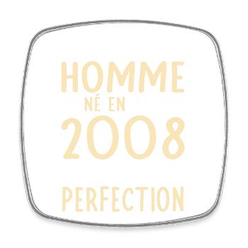 18th birthday - Born in May 2008 - Square fridge magnet - white - Front