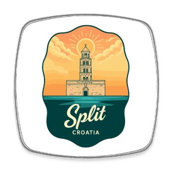 Split Diocletians Palac Vintage Travel Badge - Square fridge magnet - white - Front