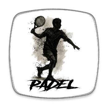 Padel - Magnet carré - blanc - Devant