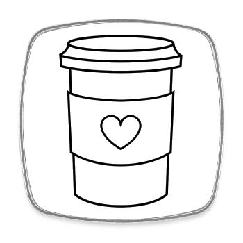 Kaffeetasse - Viereckiger Kühlschrankmagnet - Weiß - Vorne