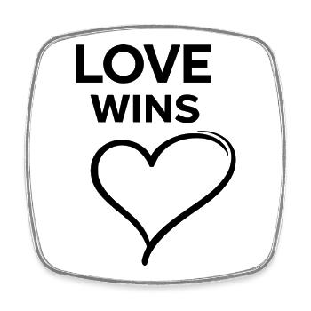 Love Wins Rainbow Love Statement Design - Square fridge magnet - white - Front