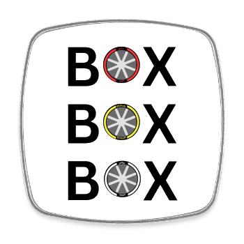 BOX BOX BOX - Square fridge magnet - white - Front